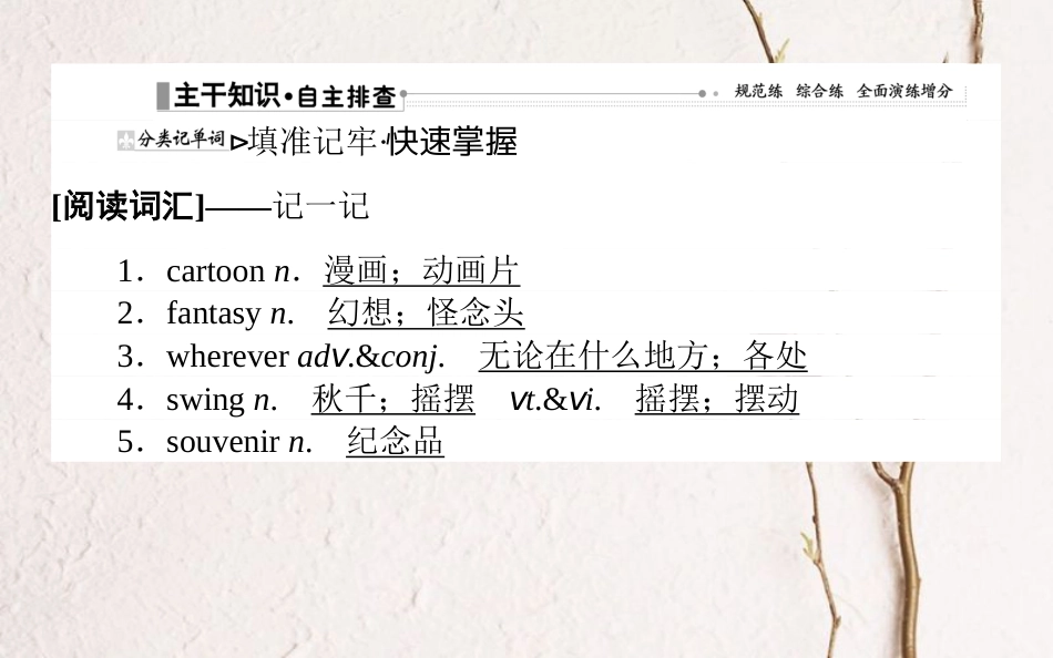 2019届高三英语一轮复习 Unit 5 Theme parks课件 新人教版必修4_第2页