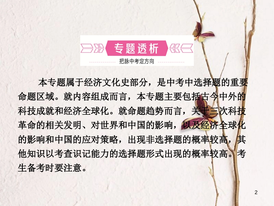 山东省滨州市中考历史复习 专题八 古今中外的科学技术与经济全球化课件_第2页