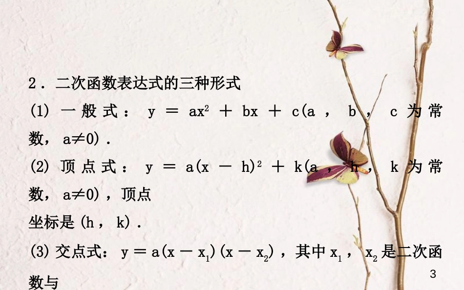 山东省济南市中考数学一轮复习 第三章 函数 第四节 二次函数课件_第3页