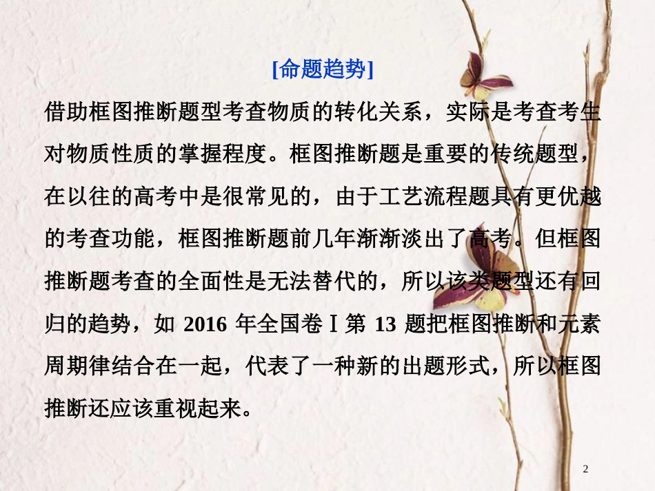 版高考化学二轮复习 突破全国卷专题讲座（五）物质的特殊转化关系及框图推断专题复习课件_第2页