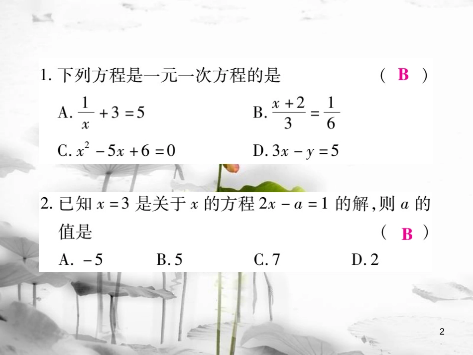 七年级数学下册 阶段测评（一）习题课件 （新版）华东师大版_第2页