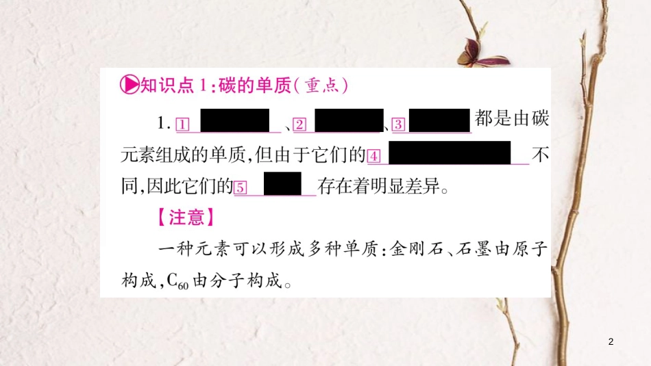 湖南省2018中考化学复习 第1部分 教材系统复习 第6单元 碳和碳的氧化物课件_第2页