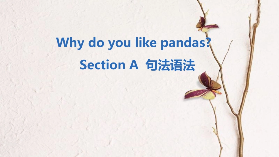 七年级英语下册 Unit 5 Why do you like pandas Section A句法语法课件 （新版）人教新目标版_第1页