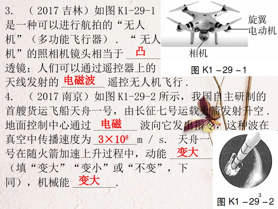 广东省中考物理总复习 第一部分 基础复习 第29课时 信息的传递课后作业课件_第3页