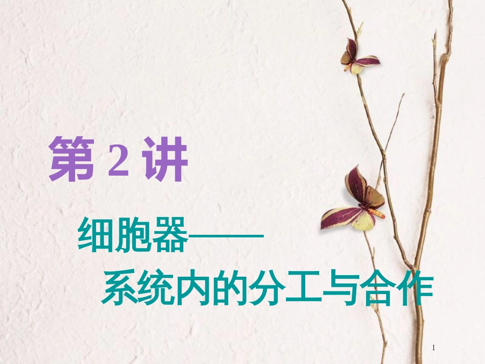 （全国通用版）2019版高考生物一轮复习 第1部分 分子与细胞 第二单元 细胞的结构与物质的输入和输出 第2讲 细胞器——系统内的分工与合作精准备考实用课件_第1页