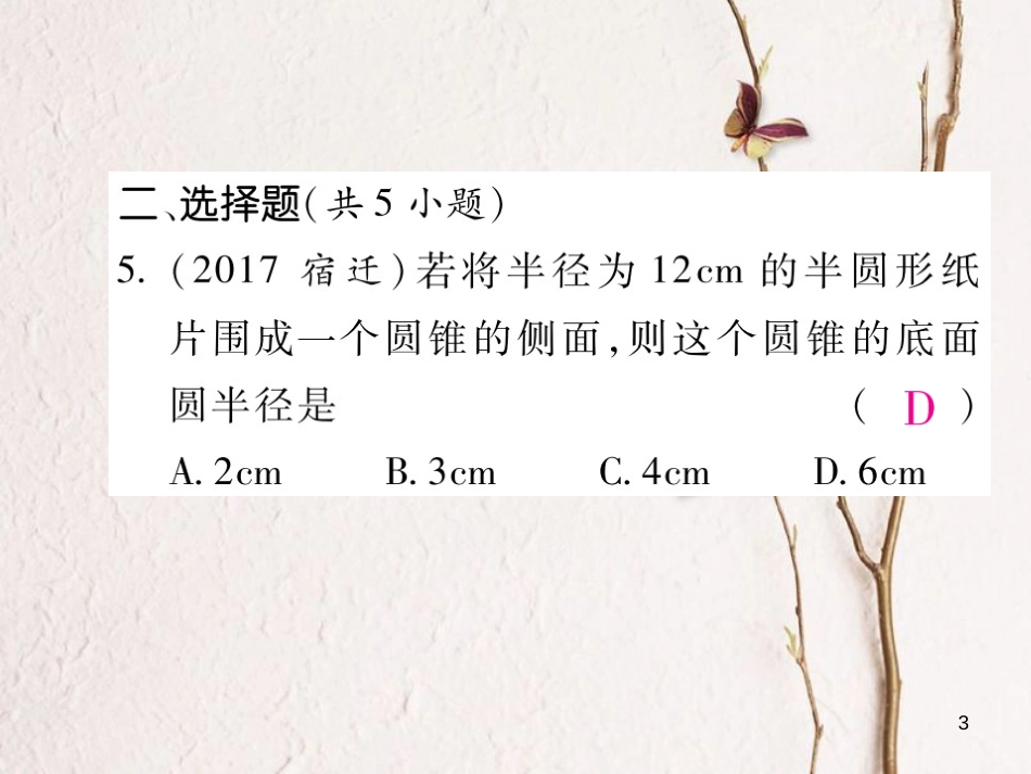 云南省中考数学总复习 第六章 圆 6.3 与圆有关的计算课件_第3页