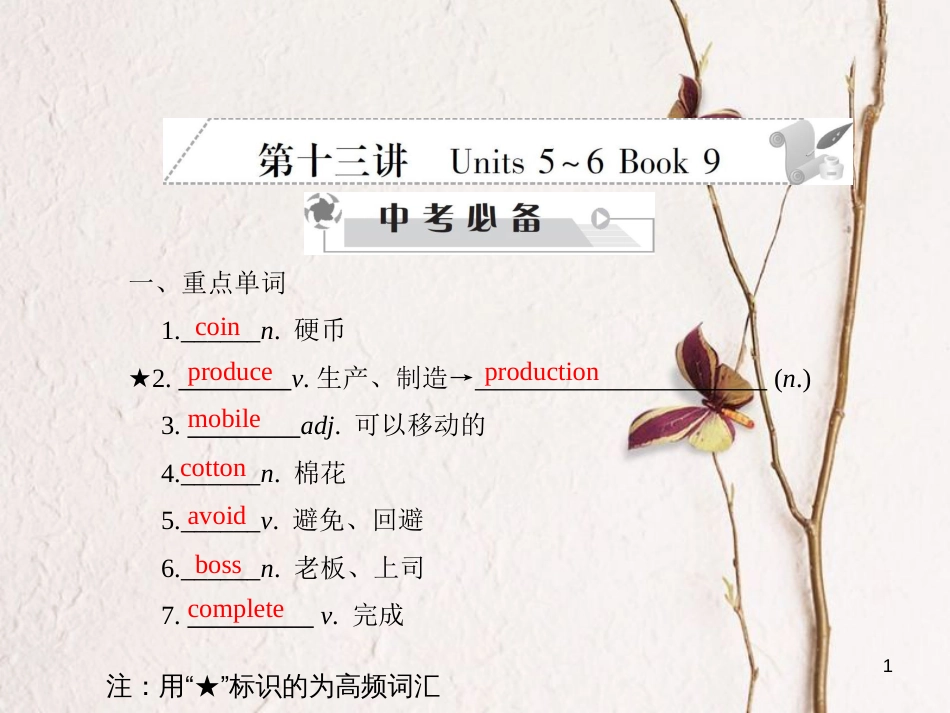 年中考英语 第二部分 教材研析篇 第十三讲课件 人教新目标版_第1页