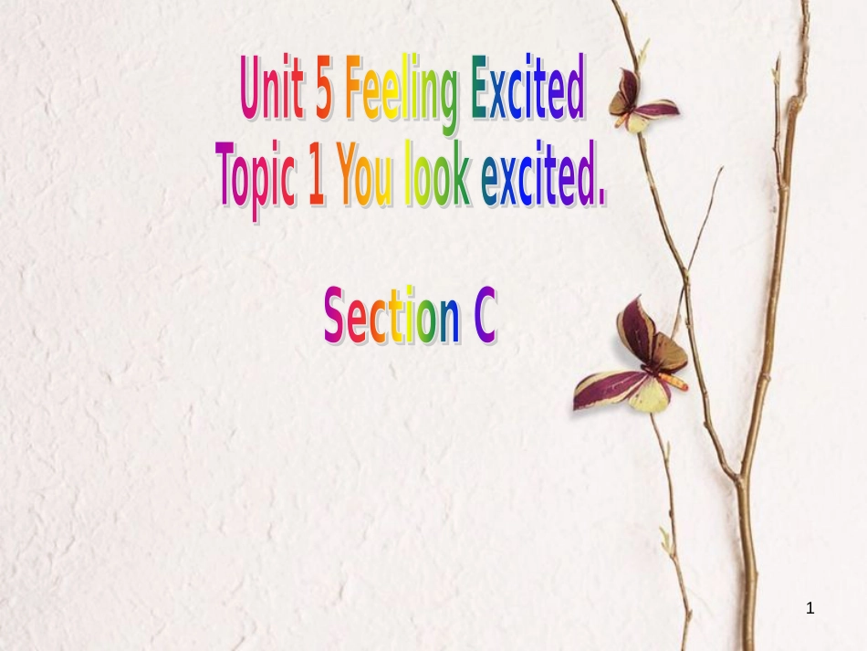 广东省清远市佛冈县龙山镇八年级英语下册 Unit 5 Feeling excited Topic 1 You look excited Section C课件 （新版）仁爱版_第1页