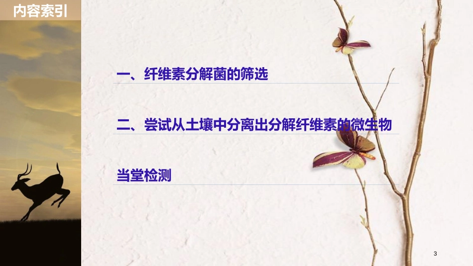 高中生物 专题2 微生物的培养与应用 第7课时 分解纤维素的微生物的分离同步备课课件 新人教版选修1_第3页
