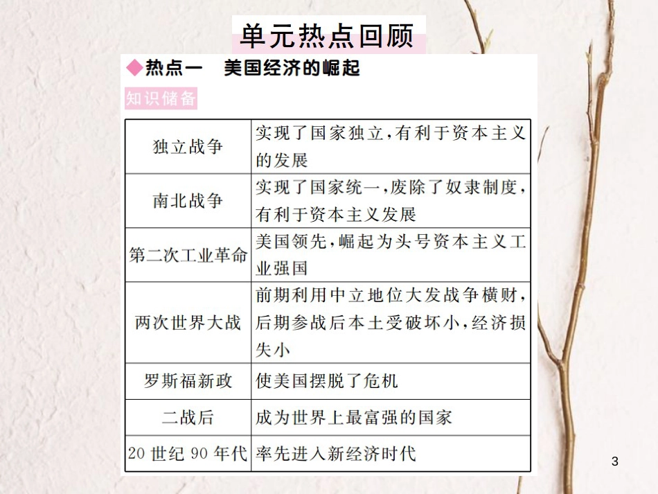 （通用版）九年级历史下册 第四单元 战后主要资本主义国家的发展变化小结习题课件 新人教版_第3页