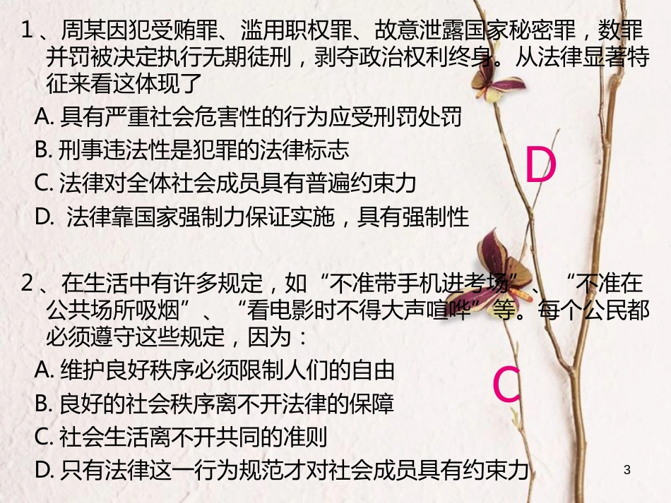 湖北省武汉市中考政治 法律与我同行复习课件_第3页