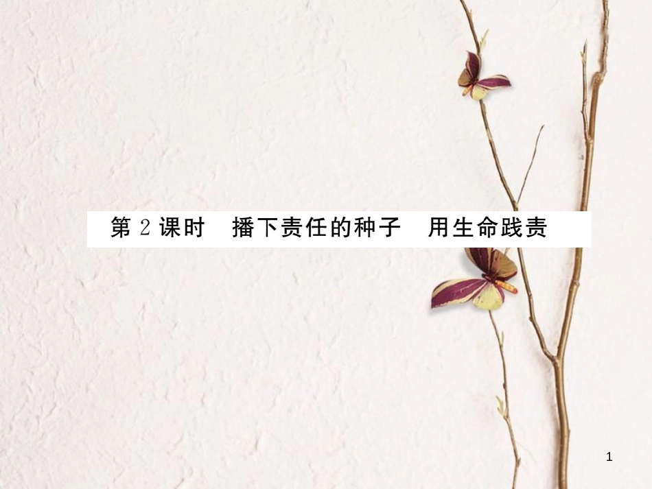 九年级政治全册 第二单元 共同生活 第五课 这是我的责任 第2框 播下责任的种子 用生命践责课件 人民版_第1页
