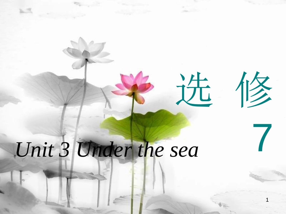 高考英语一轮复习 Unit 3 Under the sea课件 新人教版选修7_第1页