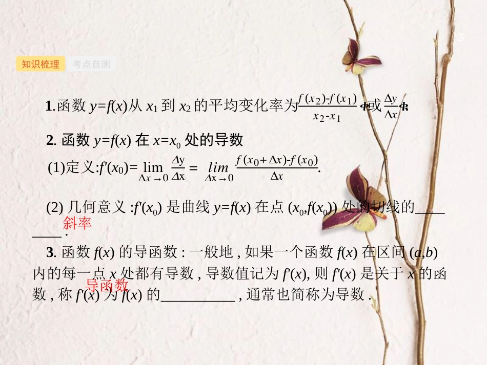 2019高考数学一轮复习 3.1 导数的概念及运算课件 理 新人教B版_第3页