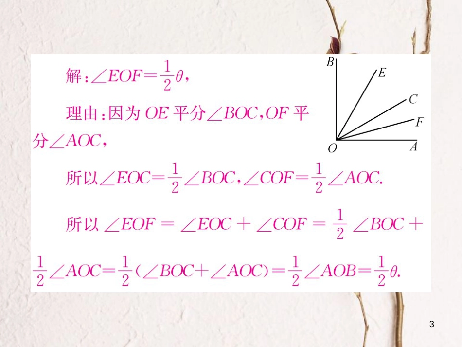 七年级数学上册 小专题（七）与角度有关的计算习题课件 （新版）浙教版_第3页