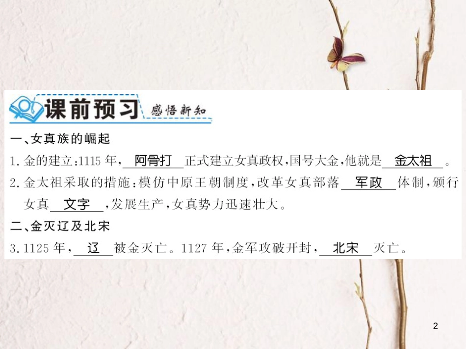 （北部湾专版）七年级历史下册 第二单元 辽宋夏金元时期：民族关系发展和社会变化 第8课 金与南宋的对峙习题课件 新人教版_第2页