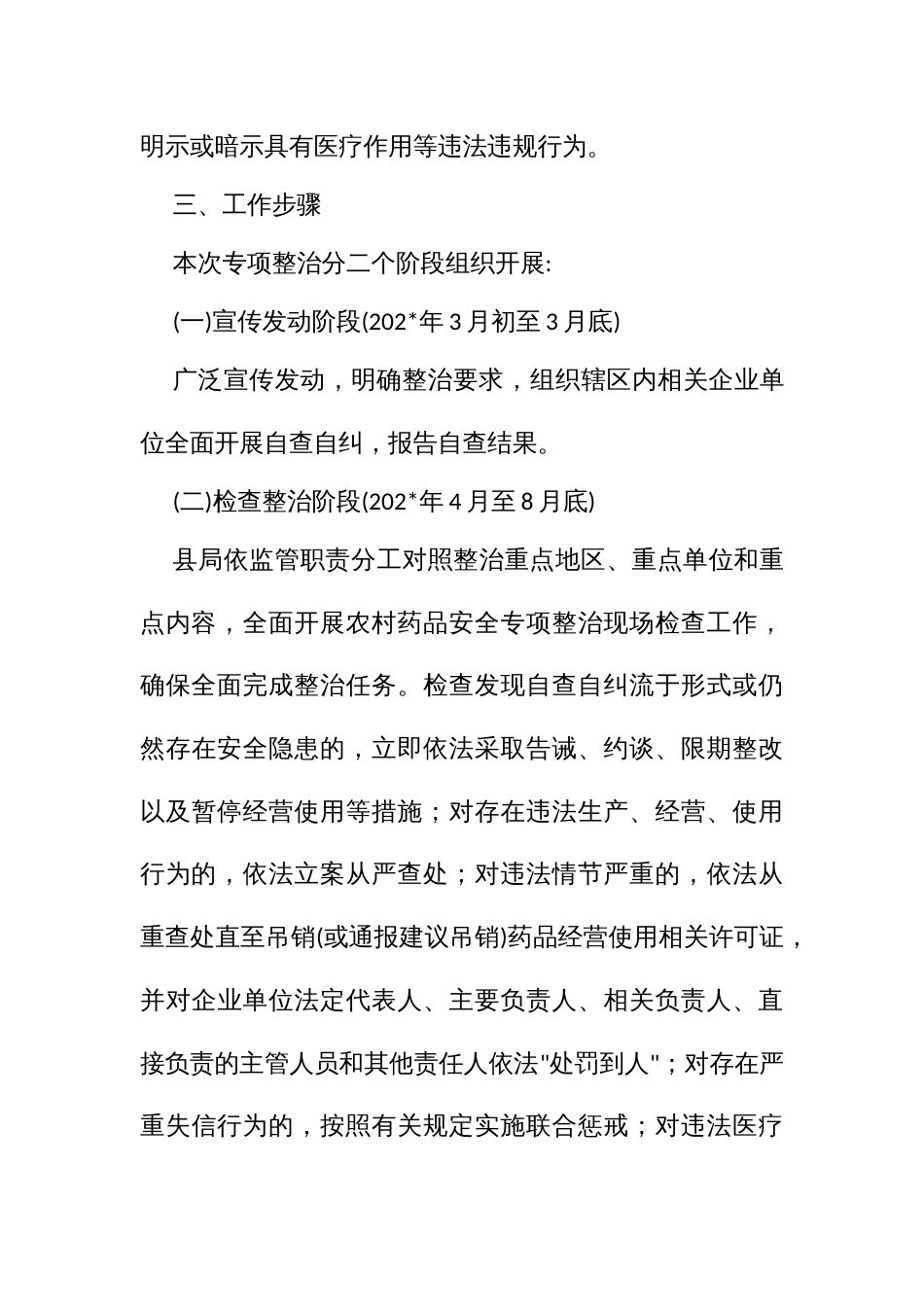 农村药品安全专项整治工作方案_第3页
