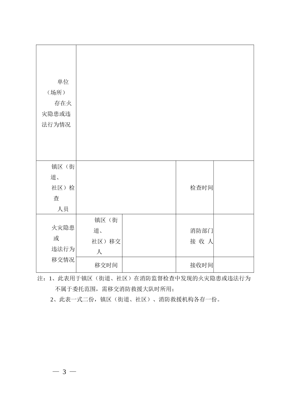 镇区（街道、社区）消防执法文书（示范文本）_第3页