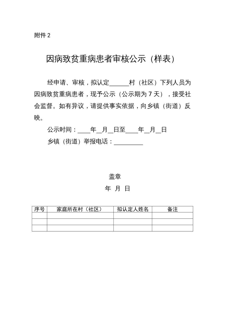 因病致贫重病患者审核公示_第1页