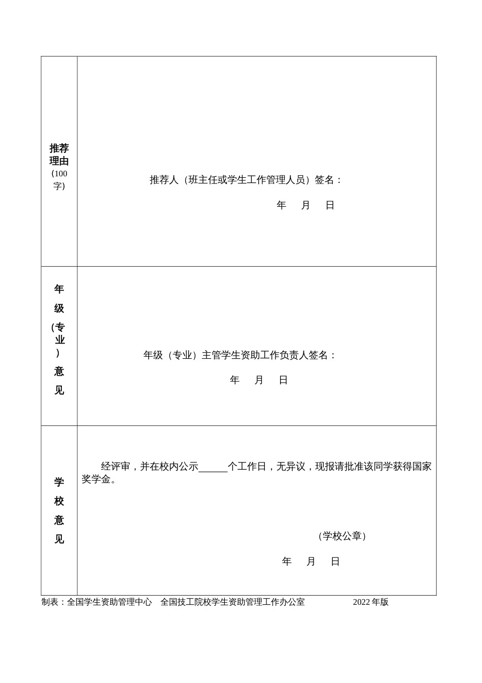 中等职业教育国家奖学金申请审批表_第2页