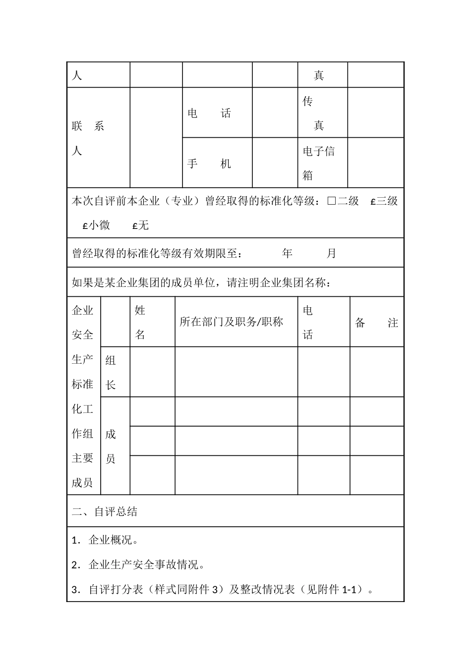 工贸行业小微企业安全生产标准化自评报告_第2页