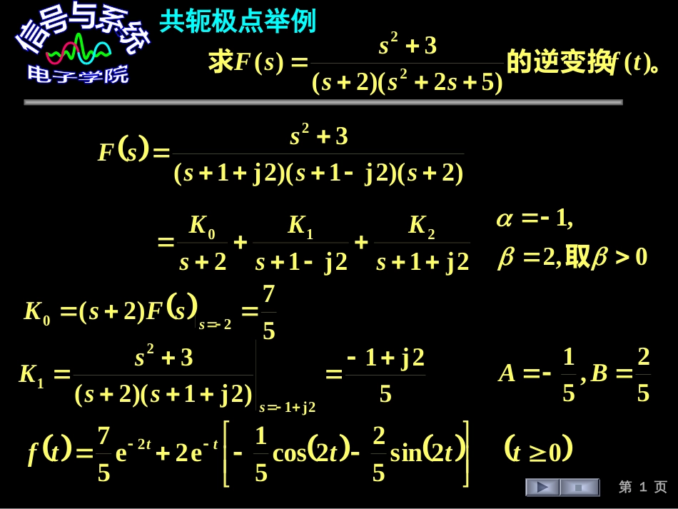 (147)--共轭极点例信号与系统_第1页