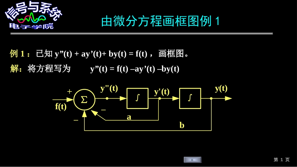 (210)--由微分方程画框图例1_第1页