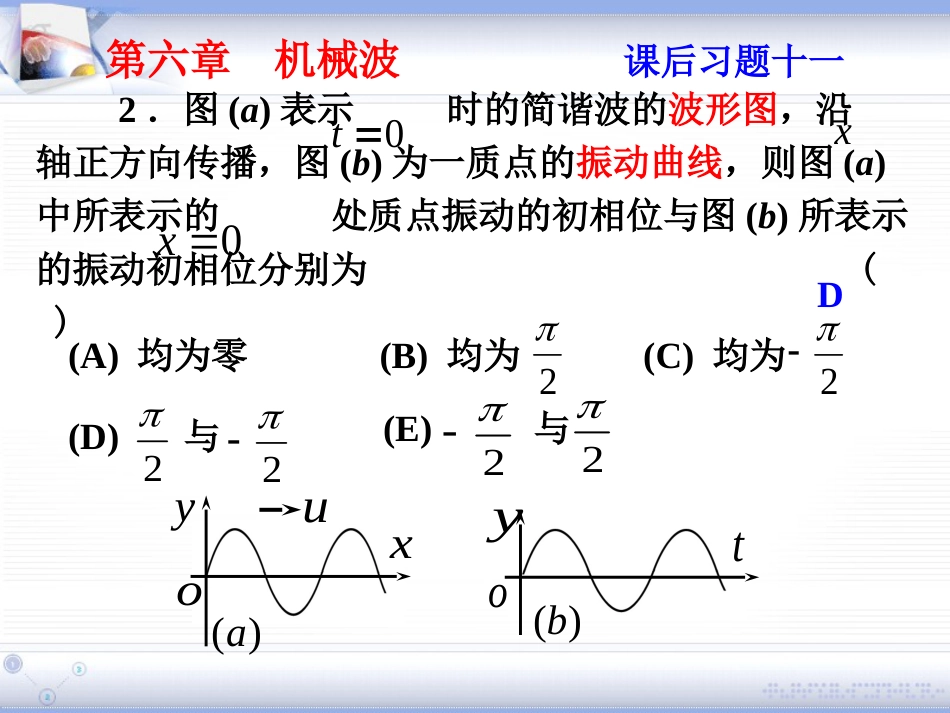 (1.8)--第六章 机械波大学物理_第2页