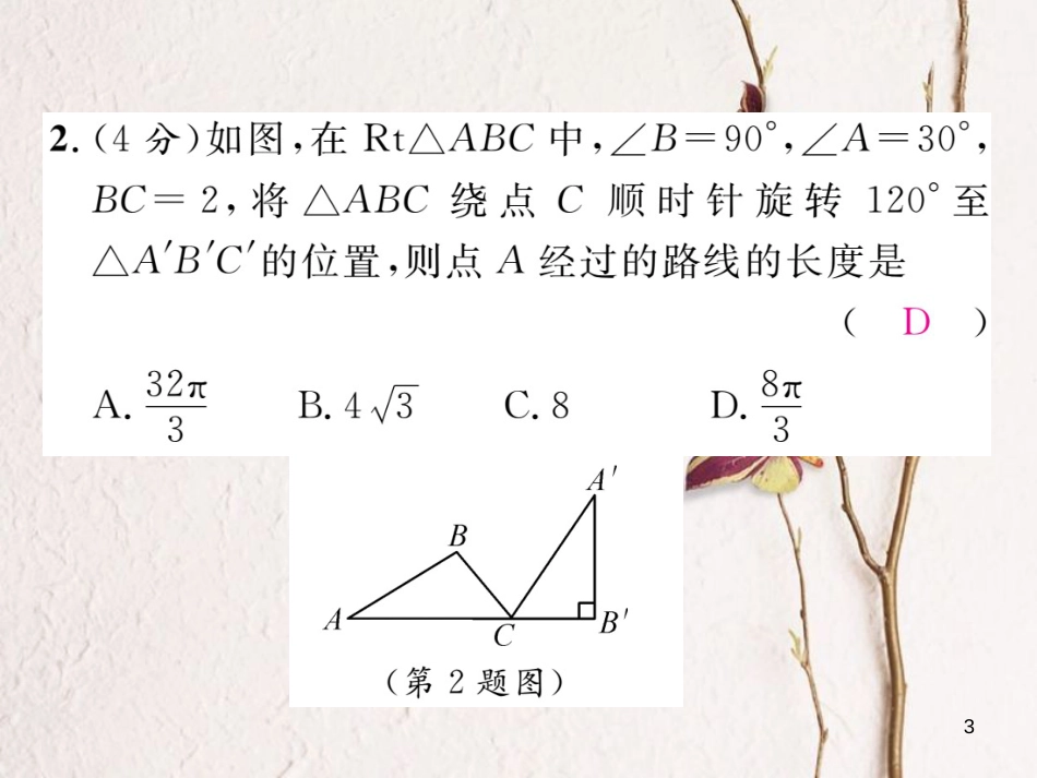 九年级数学下册 双休作业(六)作业课件 (新版)湘教版_第3页
