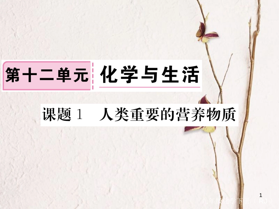 （通用）九年级化学下册 第12单元 化学与生活 课题1 人类重要的营养物质课件 （新版）新人教版_第1页