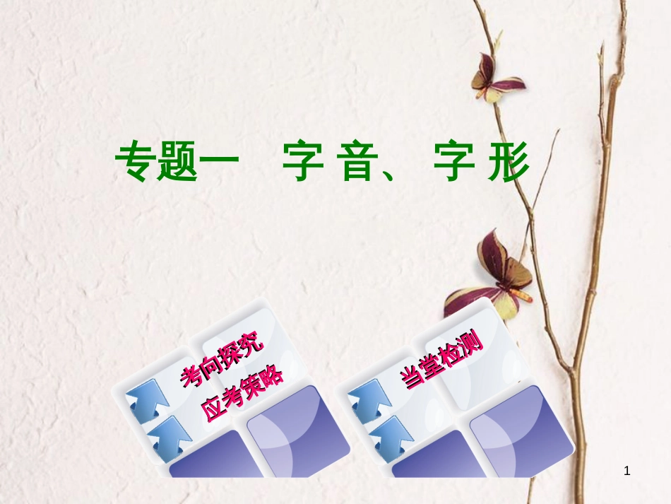（江西专版）中考语文 第1篇 语文知识及运用 专题一 字音、字形课件_第1页