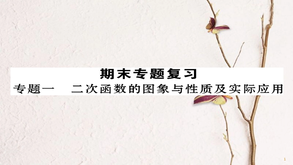 九年级数学下册 期末专题复习 专题1 二次函数的图象与性质及实际应用作业课件 （新版）华东师大版_第1页