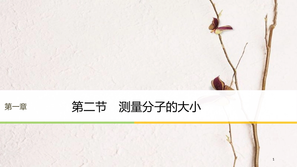 版高中物理 第一章 分子运动论 第二节 测量分子的大小课件 粤教版选修3-3_第1页