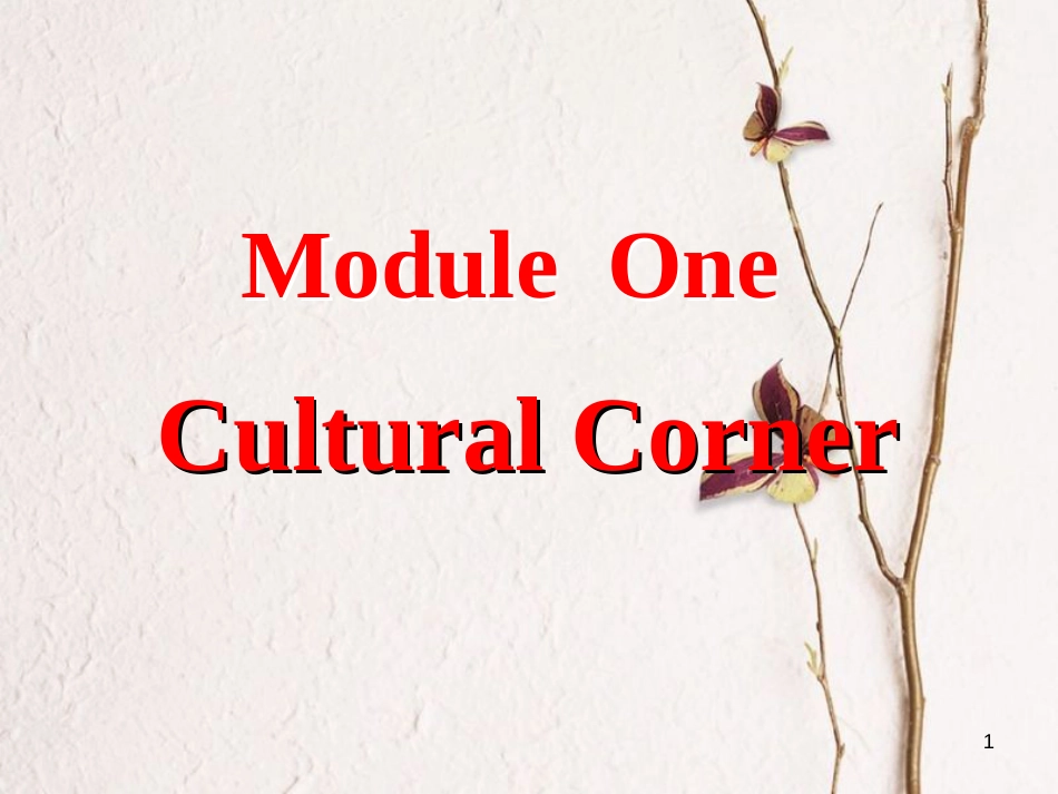 高中英语 Module 1 My First Day at Senior High Cultural Corner课件1 外研版必修1_第1页