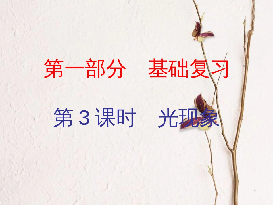 广东省中考物理总复习 第一部分 基础复习 第3课时 光现象内文部分课件_第1页