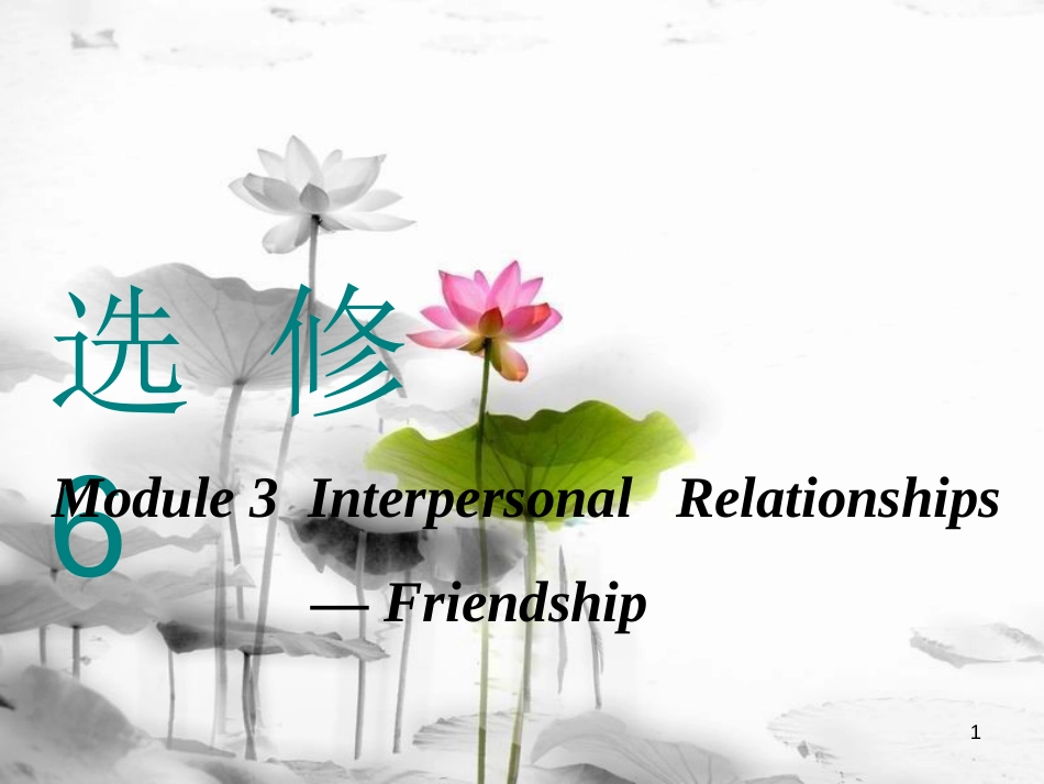 高考英语一轮复习 Module 3 Interpersonal Relationships-Friendship课件 外研版选修6_第1页