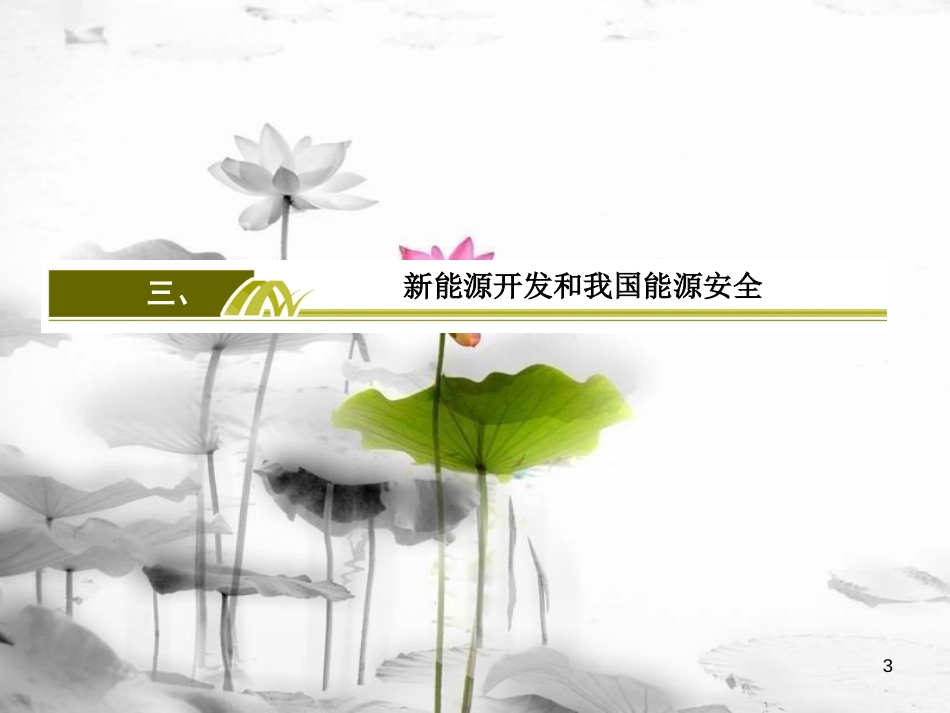 高考地理二轮专题复习 第四部分 考前特训篇 专题一 热点问题探究 4.1.3 新能源开发和我国能源安全课件 新人教版_第3页