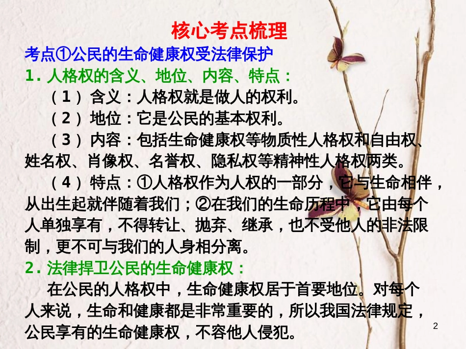 八年级道德与法治上册 第二单元 与人和谐相处 第八课《人身权利受保护》课件1 陕教版_第2页