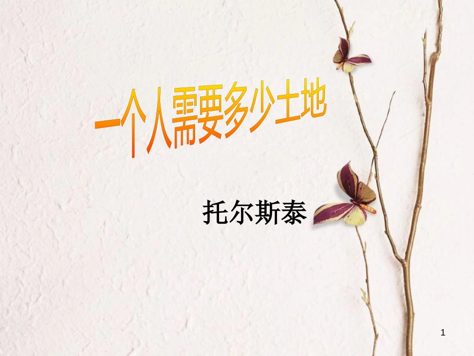 河南省原阳县九年级语文下册 第五单元 9《一个人需要多少土地》课件 北师大版_第1页