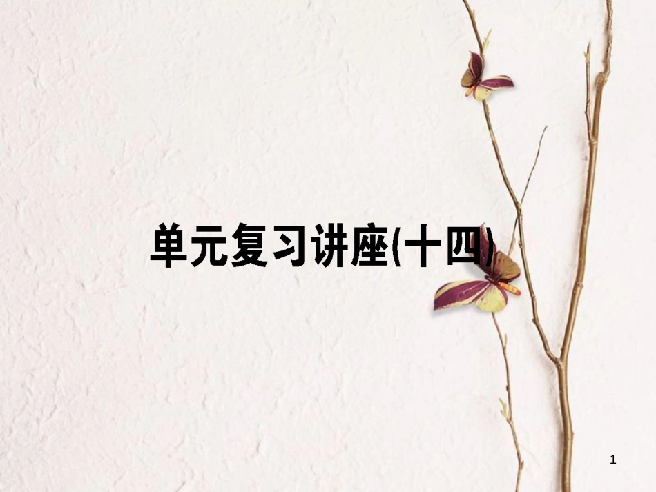 2019年高考政治一轮复习 单元复习讲座（十四）课件 新人教版_第1页