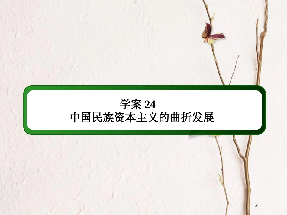 2019版高考历史一轮总复习 第八单元 工业文明冲击下的中国近代经济和近现代社会生活的变迁 24 中国民族资本主义的曲折发展课件 新人教版_第2页