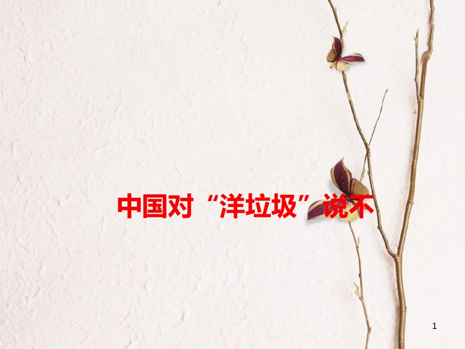 高考语文 作文热点素材 中国对“洋垃圾”说不课件_第1页