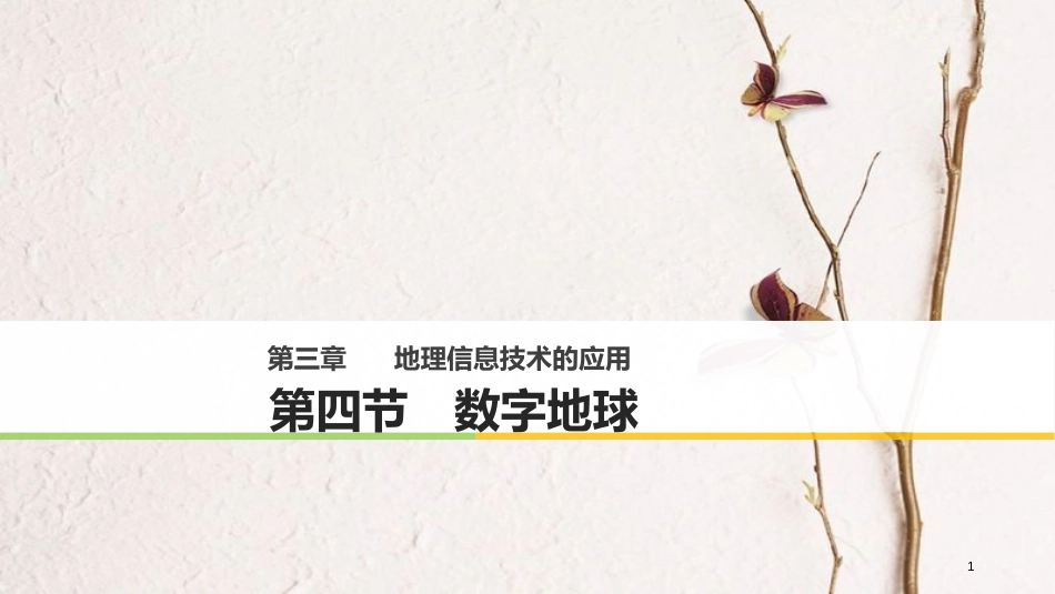 高中地理 第三章 地理信息技术的应用 第四节 数字地球同步备课课件 中图版必修3_第1页