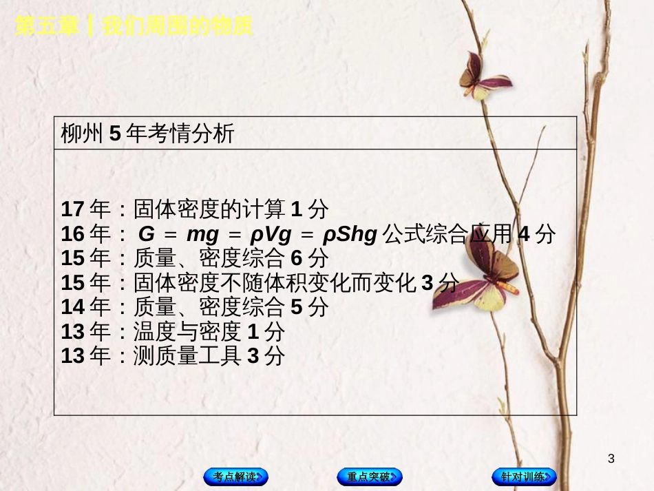 广西柳州市中考物理 第五章 我们周围的物质复习课件_第3页