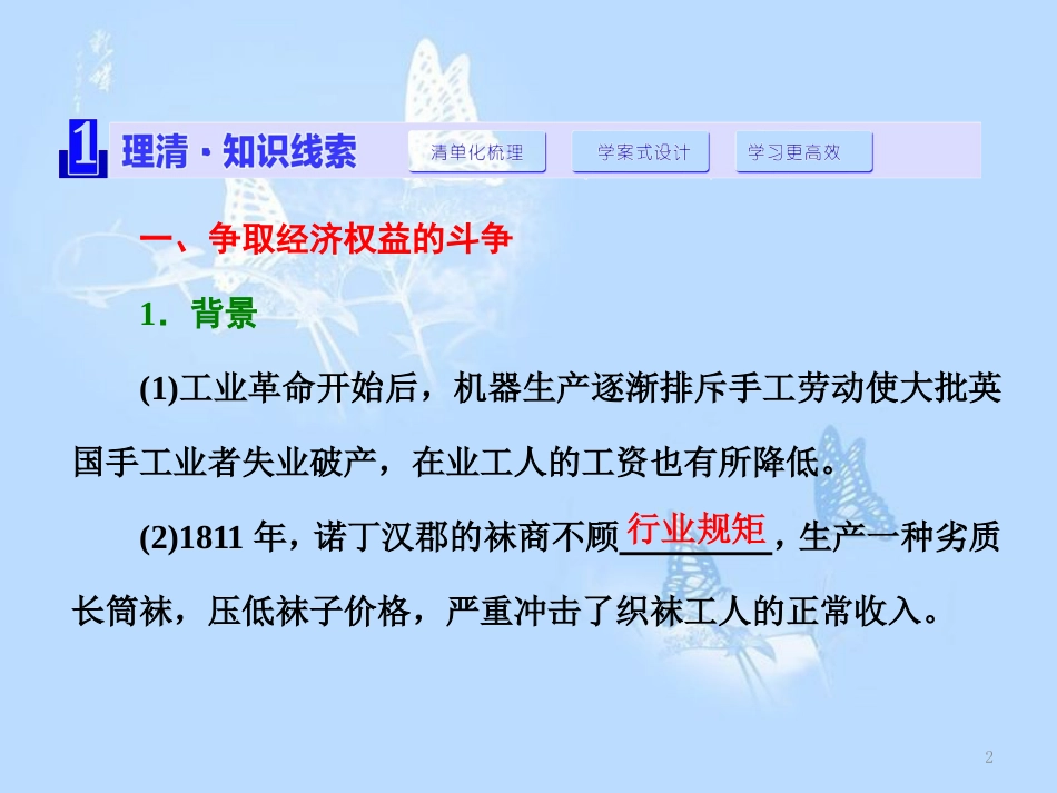 高中历史 专题5 人民群众争取民主的斗争 一 英国无产阶级的早期斗争课件 人民版选修2_第2页