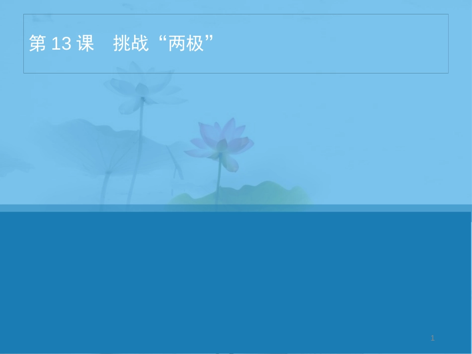 年春九年级历史下册 第三单元 两极下的竞争 13 挑战“两极”课件 北师大版_第1页