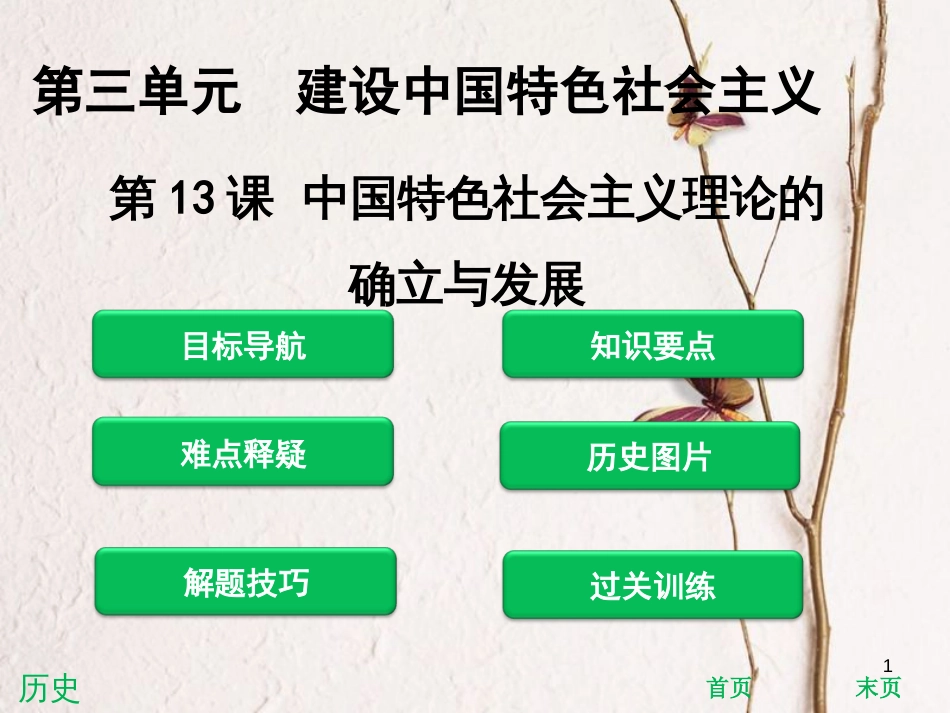 八年级历史下册 第3单元 建设中国特色社会主义 第13课 中国特色社会主义理论的确立与发展课件 北师大版_第1页