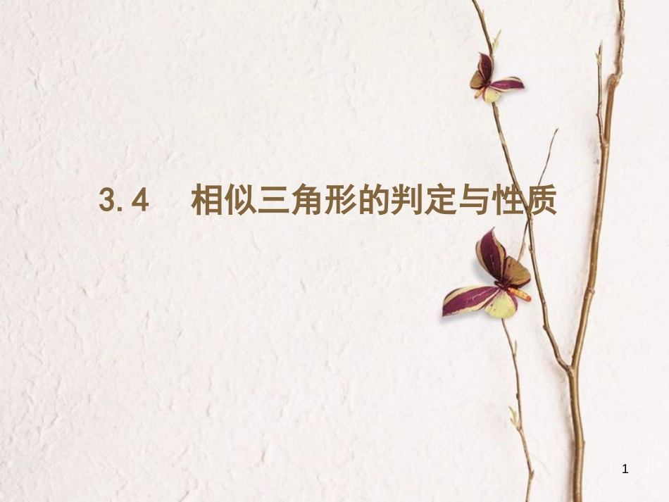 九年级数学上册 第3章 图形的相似 3.4 相似三角形的判定与性质课件 （新版）湘教版_第1页