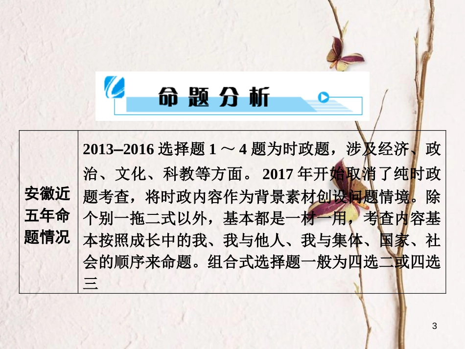安徽省中考政治总复习 专项突破 第三部分 题型技巧篇 题型1单项选择题(第1～12题)课件_第3页