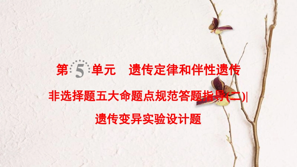 （全国版）2019版高考生物一轮复习 第5单元 遗传定律和伴性遗传 非选择题五大命题点规范答题指导2课件_第1页